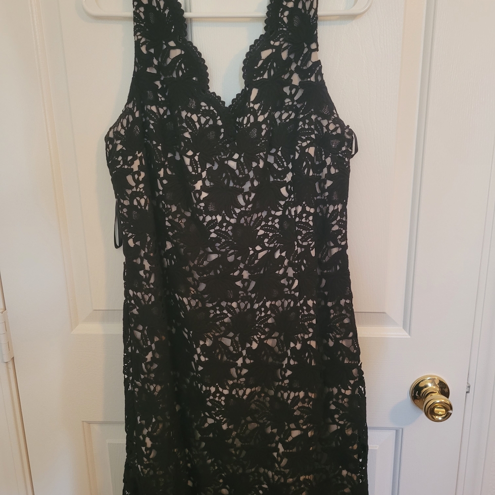 Black Lace Sleeveless Dress